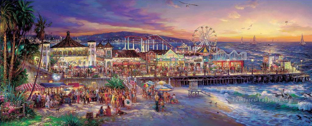 Santa Monica villescape moderne scènes de ville plage Peintures à l'huile